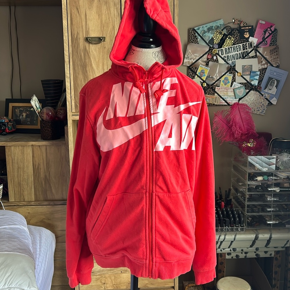 Red Nike Air Split Zip Hoodie - Small